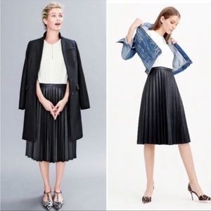 J. Crew Two-Tone Faux Leather Pleated Dress - Black/Cream